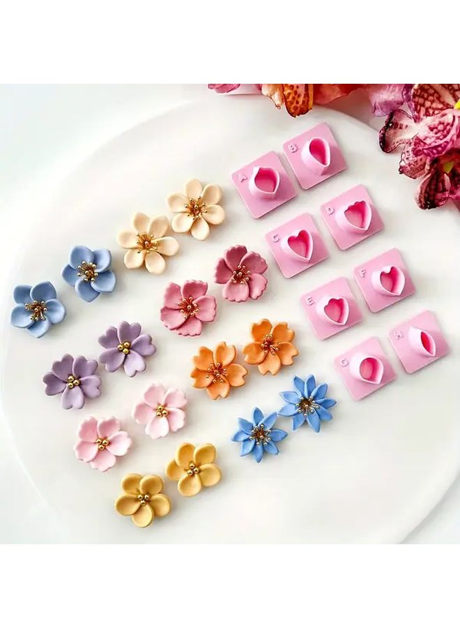 Flower Petal H Polymer Clay Cutters Set 8 Mini Shapes For DIY Earrings Jewelry Making - Image 5